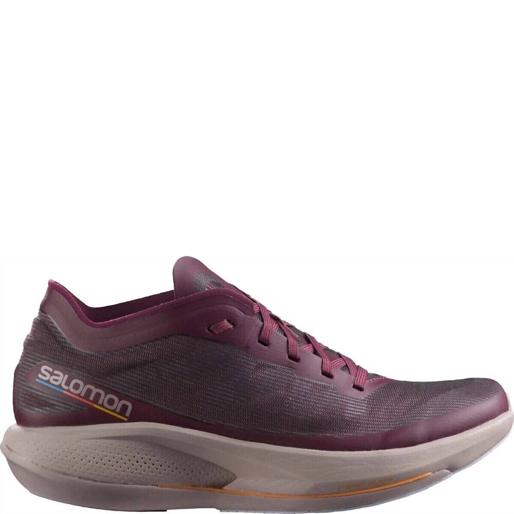 NEW SALOMON women's phantasm running shoes in grape wine